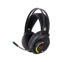 Игровая гарнитура Esperanza NIGHTSHADE EGH470, Чёрный, подсветка RGB LED, 1x mini jack 3.5mm + 1x USB, Драйверы 30mm, Регулятор громкости, Длина кабеля 2m, Вес