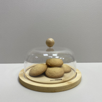 Бамбуковый поднос с пластиковой крышкой, 20 x20 x 9.5 cm/1.5, Eurogold Бамбуковый поднос с пластиковой крышкой, 20 x20 x 9.5 cm/1.5, Eurogold