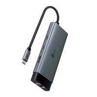 TP-Link UH6120C 6-in-1 Concentrator USB C, Stație de andocare USB C la HDMI, 4K 60Hz Adaptor HDMI, 2 Stație de andocare cu porturi de date USB-A, 100W Alimentare, Adaptor multiport USB C 3.0