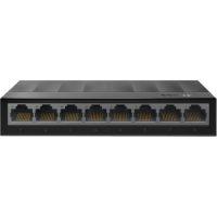 TP-LINK LS1008G Гигабитный настольный коммутатор с 8 портами, 5 10/100/1000Mbps RJ45 портов, пластиковый корпус, Зеленая технология