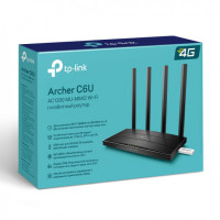 TP-LINK Archer C6U AC1200 Router Wi-Fi cu bandă dublă VITEZĂ: 300 Mbps la 2.4 GHz + 867 Mbps la 5 GHz SPECIFICAȚII: 4× antene, 1× port WAN Gigabit + 4× Gigabit