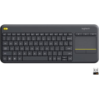 Беспроводная клавиатура Logitech K400 Plus, встроенный тачпад, международная раскладка США, черная