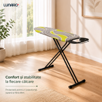 Masa de calcat LUNARO VERA-BK, plasa metalica, 120 x 38 cm, negru