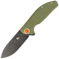 Cuțit EDC pliabil BlackFox Acutus BF-764 OD, lamă D2 din oțel inoxidabil cu strat de PTFE negru stonewash, lungime lamă 82 mm, mâner OD-verde G10, mecanism Liner-Lock cu deschidere flipper, lungime totală 196 mm, greutate 115 g, design Grigorii Matveev