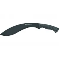 Kukri-machete Gurkha 660 FOX Gurkha Kukri, kukri-machete fix din oțel inoxidabil 440A (HRC 55-57) cu acoperire PTFE-Idroglider neagră, lungimea lamei ~320 mm, lungime totală ~470 mm, mâner FRN Nylon cu acoperire din cauciuc, greutate ~875 g