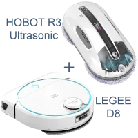 HOBOT Legee D8 + R3 Ultrasonic // Robot de podea + Robot de Geamuri // Робот мойщик пола + робот-мойщик окон HOBOT Legee D8 + R3 Ultrasonic // Robot de podea + Robot de Geamuri // Робот мойщик пола + робот-мойщик окон