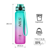 NCD04 Abisal GREEN-PINK TRITAN BOTTLE NILS CAMP NCD04 Abisal GREEN-PINK TRITAN BOTTLE NILS CAMP