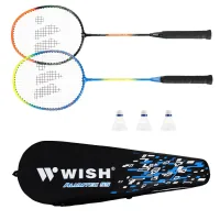Set Badminton 55k Abisal ALUMTEC 55K BADMINTON ROCKET SET + 3 PIECES SHUTTLECOCKS WISH