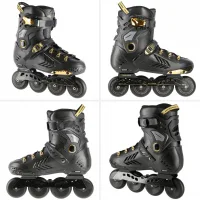 Роликовые коньки NA20002 Abisal Ролики BLACK-GOLD SLALOM 40
