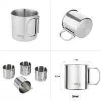 Набор из четырех чашек из нержавеющей стали NC1762 STAINLESS STEEL FOUR CUPS SET NILS CAMP Набор из четырех чашек из нержавеющей стали NC1762 STAINLESS STEEL FOUR CUPS SET NILS CAMP