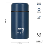 Термос для ланча NC3802 LUNCH THERMOS 1000ML BLUE NILS CAMP Термос для ланча NC3802 LUNCH THERMOS 1000ML BLUE NILS CAMP