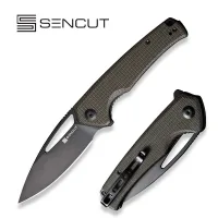 Флиппер-нож, SENCUT, Mims S21013-3, сталь 9Cr18MoV 3.48 дюйма, рукоять Canvas Micarta, Liner Lock Флиппер-нож, SENCUT, Mims S21013-3, сталь 9Cr18MoV 3.48 дюйма, рукоять Canvas Micarta, Liner Lock