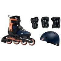 Role Rollerblade 07221500174 MICROBLADE CUBE BLU NOTTE/ARAN Dimensiune 33-36,5 – copii, roti 4x72mm, duritate 80A, rulmenti SG3, culisanti