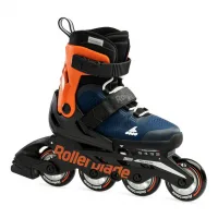 Роликовые коньки Rollerblade 07221900174 MICROBLADE BLU NOTTE/ARANCIO Size 36-40,5 – детские, колёса 4x72мм, жёсткость 80A, подшипники SG3, раздвижные