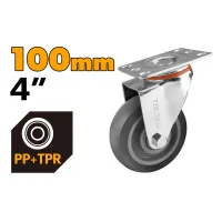 Roata pentru carucior rotativa 100mm 130kg PP+TPR Tolsen