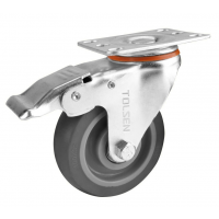 Roata pentru carucior rotativa cu frana 75mm 100kg PP+TPR Tolsen Roata pentru carucior rotativa cu frana 75mm 100kg PP+TPR Tolsen