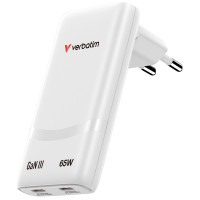 Incarcator VERBATIM Fold 'n' Go GaN / 65W / 2 x USB-C