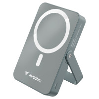 Магнитный беспроводной пауэрбанк с подставкой Verbatim Charge'n'Go / 10000 mAh / Gray Магнитный беспроводной пауэрбанк с подставкой Verbatim Charge'n'Go / 10000 mAh / Gray