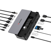 Док-станция Verbatim Pro / 15 портов / NVMe 256GB / 8K HDMI / USB 10Ggps / USB-C 100W Док-станция Verbatim Pro / 15 портов / NVMe 256GB / 8K HDMI / USB 10Ggps / USB-C 100W