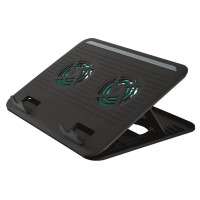 Trust Cyclone, Notebook Cooling Pad up to 16”, 2 silent cooling fans, 8 step height-adjustable, Black Trust Cyclone, Notebook Cooling Pad up to 16”, 2 silent cooling fans, 8 step height-adjustable, Black