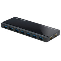 TP-Link UH720, USB3.0 Hub, 7 ports + 2 ports 5V/2.4A charging ports intelligently recognize and optimally charge attached iOS and Android devices, Black, with External Power Adapter TP-Link UH720, USB3.0 Hub, 7 ports + 2 ports 5V/2.4A charging ports intelligently recognize and optimally charge attached iOS and Android devices, Black, with External Power Adapter