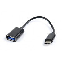 Adapter Type-C-USB2.0 - Gembird A-OTG-CMAF2-01, USB 2.0 OTG type-C (male) to type-A (female) adapter cable, Black Adapter Type-C-USB2.0 - Gembird A-OTG-CMAF2-01, USB 2.0 OTG type-C (male) to type-A (female) adapter cable, Black