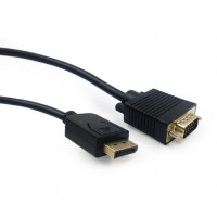 Cable DP-VGA - 1.8m - Cablexpert CCP-DPM-VGAM-6, 1.8m, DisplayPort (male) to VGA (male) adapter cable, Black Cable DP-VGA - 1.8m - Cablexpert CCP-DPM-VGAM-6, 1.8m, DisplayPort (male) to VGA (male) adapter cable, Black