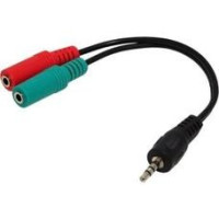 Audio cable 3.5mm - 0.2 m - Cablexpert CCA-417, 3.5mm 4-pin plug to 3.5mm stereo + microphone sockets adapter cable, allows connecting standard headsets and microphones to tablets, netbooks, ultrabooks etc., Black Audio cable 3.5mm - 0.2 m - Cablexpert CCA-417, 3.5mm 4-pin plug to 3.5mm stereo + microphone sockets adapter cable, allows connecting standard headsets and microphones to tablets, netbooks, ultrabooks etc., Black