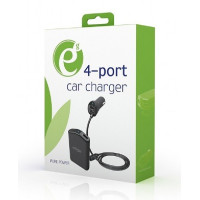 USB Car Charger - EnerGenie EG-4U-CAR-01, 4x USB ports, Input 12/24V DC, Output: up to 2.4 A, charge up to 4 devices simultaneously, 2 ports for the front and 2 ports for backseat passengers, turns, 1.8m cable, Black USB Car Charger - EnerGenie EG-4U-CAR-01, 4x USB ports, Input 12/24V DC, Output: up to 2.4 A, charge up to 4 devices simultaneously, 2 ports for the front and 2 ports for backseat passengers, turns, 1.8m cable, Black