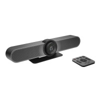 Logitech Video Conferencing System MeetUp, 4K Ultra HD (2160p 30fps), Field of View 120°, 5x HD zoom, Integrated microphone with 3 beamforming elements 4m pickup range (1 optional Expansion Mic), Remote control, Bluetooth, USB 3.0, for small rooms Logitech Video Conferencing System MeetUp, 4K Ultra HD (2160p 30fps), Field of View 120°, 5x HD zoom, Integrated microphone with 3 beamforming elements 4m pickup range (1 optional Expansion Mic), Remote control, Bluetooth, USB 3.0, for small rooms