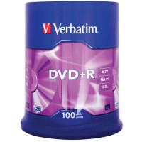 Verbatim DataLifePlus DVD+R AZO 4.7GB 16X MATT SILVER SURFAC - Spindle 100pcs. Verbatim DataLifePlus DVD+R AZO 4.7GB 16X MATT SILVER SURFAC - Spindle 100pcs.
