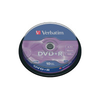 Verbatim DataLifePlus DVD+R AZO 4.7GB 16X MATT SILVER SURFAC - Spindle 10pcs. Verbatim DataLifePlus DVD+R AZO 4.7GB 16X MATT SILVER SURFAC - Spindle 10pcs.