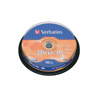 Verbatim DataLifePlus DVD-R AZO 4.7GB 16X MATT SILVER SURFAC - Spindle 10pcs. Verbatim DataLifePlus DVD-R AZO 4.7GB 16X MATT SILVER SURFAC - Spindle 10pcs.