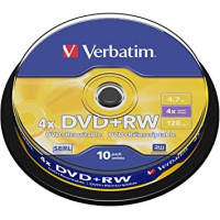 Verbatim DataLifePlus DVD+RW SERL4.7GB 4X MATT SILVER SURFAC - Spindle 10pcs. Verbatim DataLifePlus DVD+RW SERL4.7GB 4X MATT SILVER SURFAC - Spindle 10pcs.