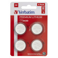 Verbatim Lithium Battery CR2430 3V 4pcs, Blister pack Verbatim Lithium Battery CR2430 3V 4pcs, Blister pack