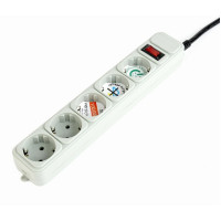 Gembird Surge Protector SPG3-B-10C, 5 Sockets, 3m, up to 250V AC, 16 A, safety class IP20, Grey Gembird Surge Protector SPG3-B-10C, 5 Sockets, 3m, up to 250V AC, 16 A, safety class IP20, Grey