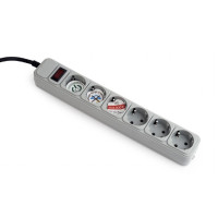 Gembird Surge Protector SPG6-B-6C, 6 Sockets, 1.8m, up to 250V AC, 16 A, safety class IP20, Grey Gembird Surge Protector SPG6-B-6C, 6 Sockets, 1.8m, up to 250V AC, 16 A, safety class IP20, Grey
