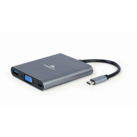 Adaptor Multiport Gembird A-CM-COMBO6-01/ USB-C/ USB-A/ 1xUSB-C/ HDMI/ VGA/ miniJack 3.5mm/ SD/ microSD