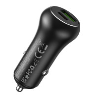 USB автомобильное зарядное устройство HOCO Z38 Resolute / 1 x USB + 1 x USB-C / Total output: 38W / up to PD3.0 / QC3.0 / Black USB автомобильное зарядное устройство HOCO Z38 Resolute / 1 x USB + 1 x USB-C / Total output: 38W / up to PD3.0 / QC3.0 / Black