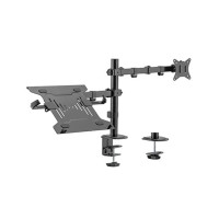 Gembird MA-DA-03, Adjustable desk mount with monitor arm and notebook tray, Supports monitors up to 32” and notebooks up to 15.6”, black Gembird MA-DA-03, Adjustable desk mount with monitor arm and notebook tray, Supports monitors up to 32” and notebooks up to 15.6”, black