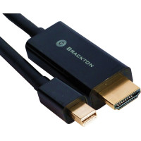 Cable miniDP-HDMI - 2.0m - Brackton MDP-HDE-0200.B, 2.0 m, mini DisplayPort to HDMI, digital interface cable, bulk packing Cable miniDP-HDMI - 2.0m - Brackton MDP-HDE-0200.B, 2.0 m, mini DisplayPort to HDMI, digital interface cable, bulk packing