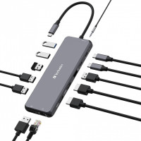Многопортовый Адаптер Verbatim CMH-13/ USB-С/ 3xUSB-A 3.2/ 1xUSB-A 3.2(Gen2)/ 2xUSB-A/ 2xUSB-C/ 2xHDMI/ 1xDP/ RJ45 Многопортовый Адаптер Verbatim CMH-13/ USB-С/ 3xUSB-A 3.2/ 1xUSB-A 3.2(Gen2)/ 2xUSB-A/ 2xUSB-C/ 2xHDMI/ 1xDP/ RJ45