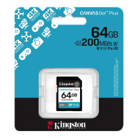Card de memorie SD 64GB Kingston Canvas Go! Plus G4, 200/160MB/s Card de memorie SD 64GB Kingston Canvas Go! Plus G4, 200/160MB/s