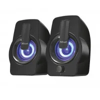 Набор колонок Trust Gemi RGB 2.0, 6W RMS (Пиковая 12W), подсветка LED с автоматическим циклом цветов, 3.5 мм, USB, Черный Набор колонок Trust Gemi RGB 2.0, 6W RMS (Пиковая 12W), подсветка LED с автоматическим циклом цветов, 3.5 мм, USB, Черный