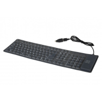 Gembird KB-109F-B, Flexible keyboard, USB, OTG adapter, black color, US layout