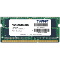 8GB DDR3-1600 SODIMM PATRIOT Signature Line, PC12800, CL11, 2 Rank, Double-sided module, 1.5V