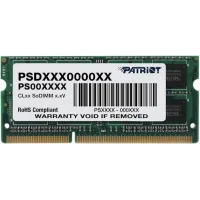 8GB DDR3L-1600 SODIMM PATRIOT Signature Line, PC12800, CL11, 2 Rank, Double-sided module, 1.35V