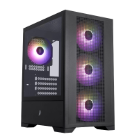 Корпус 1STPLAYER GO2 / w/oPSU / Side-Window / 4x120mm / mATX / Black