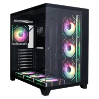 Корпус 1STPLAYER MV8-TP / no PSU / Side-Window / 7x120mm / ATX / Black