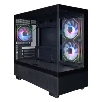 Корпус 1STPLAYER Mi5 / no PSU / Side-Window / 3x120mm / mATX / Black